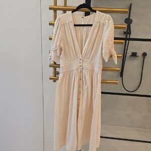 Free People Love Of My Life Cream Midi Dress